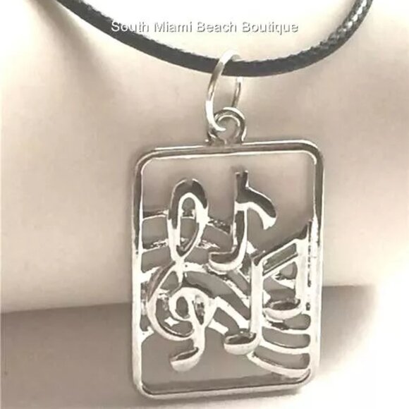 Music Clef Note Necklace Band Singer Musician Teacher Gift Silver Plated 18" - Picture 5 of 10
